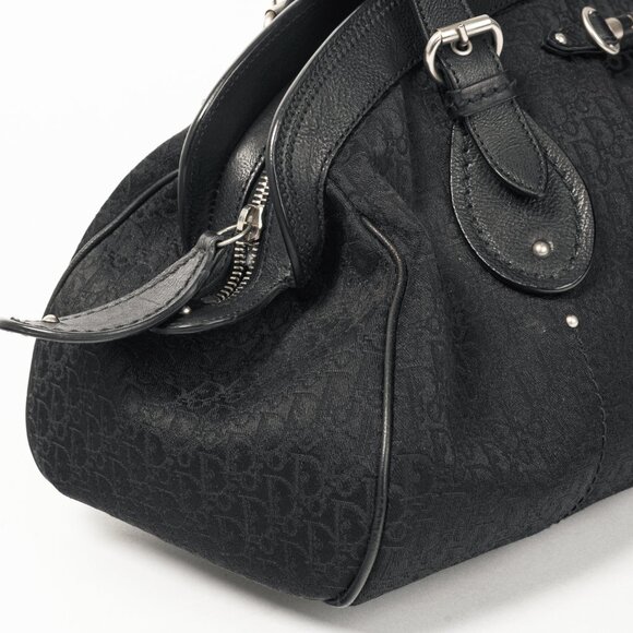 Christian Dior My Dior Black Logo-Jacquard Frame Bag - Picture 9 of 14